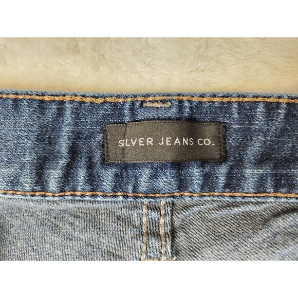 Silver Jeans Men's 31"x28" Konrad Slim Straight Medium Blue Stretch Denim Grunge - Picture 10 of 15